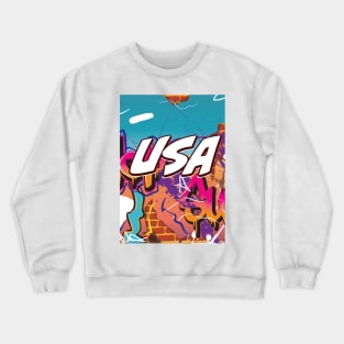 USA Graffiti Crewneck Sweatshirt